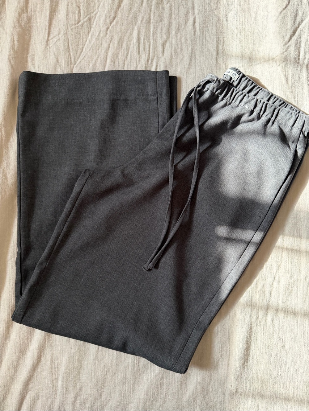 Abercrombie & Fitch Charcoal Gray Drawstring Trousers
